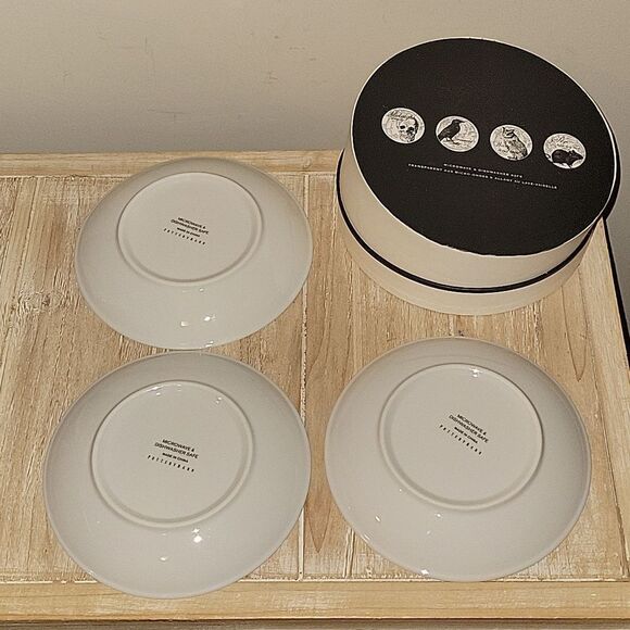 POTTERY BARN Curiosity Plates Midnight Dreary Appetizer SET of  3  6 1/2” - Picture 8 of 11